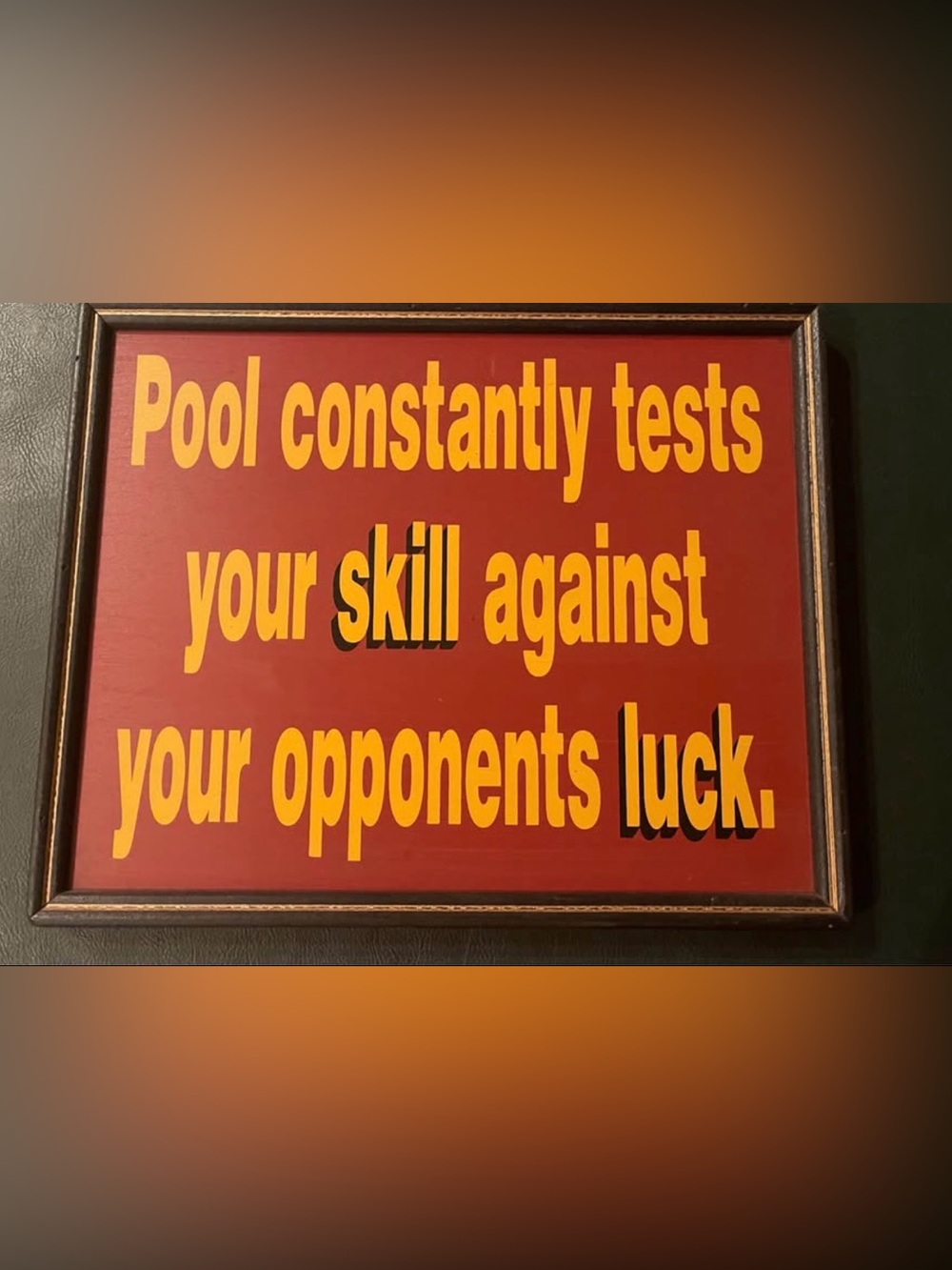 Billiard / Pool Room Sign / Art